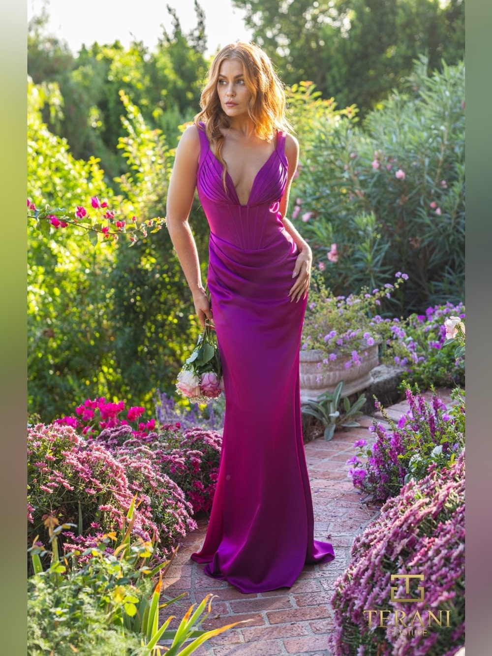 Terani Couture 241P2018 fuchsia size 2 NWT brand new never worn or altered